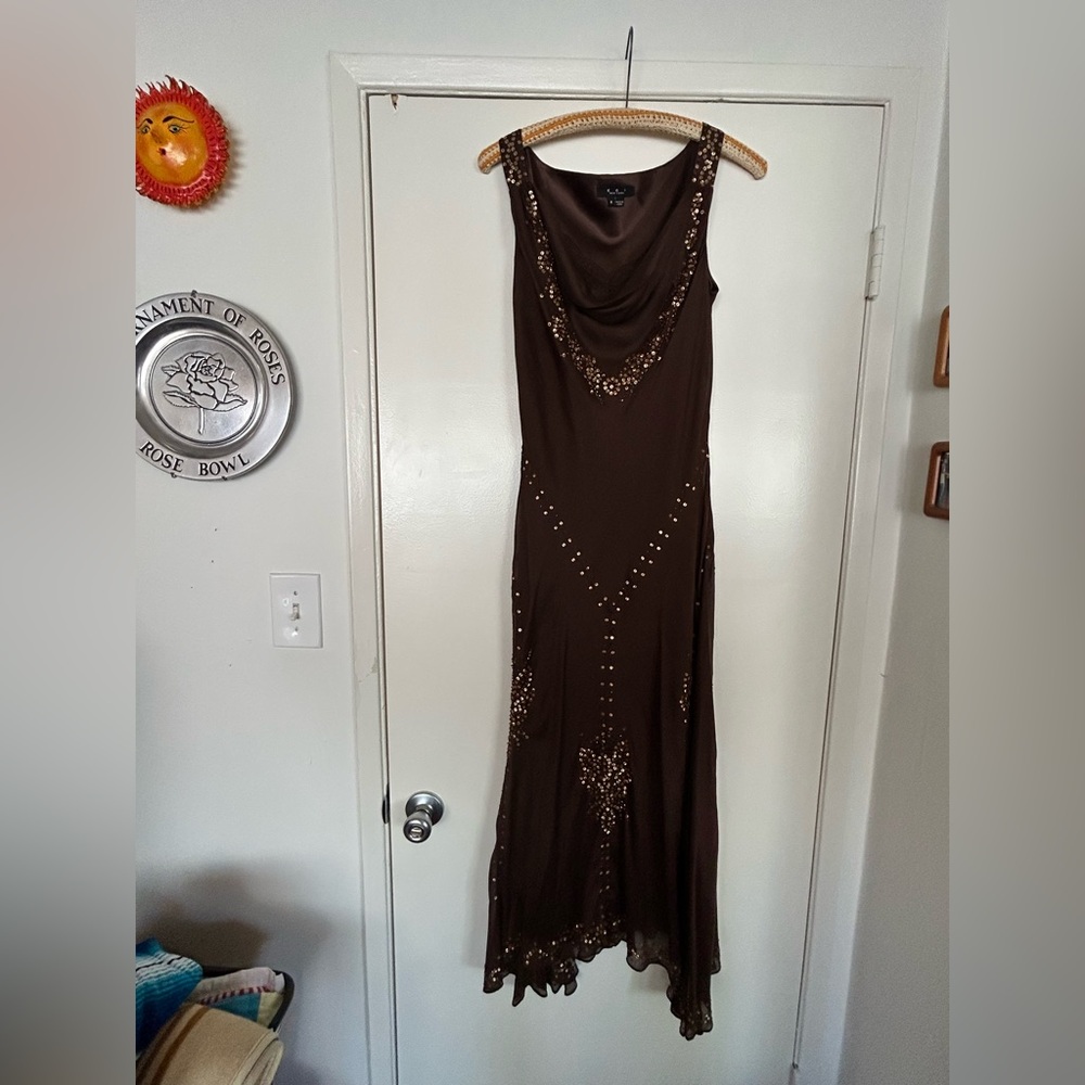 Brown 100% Silk E C I Dress